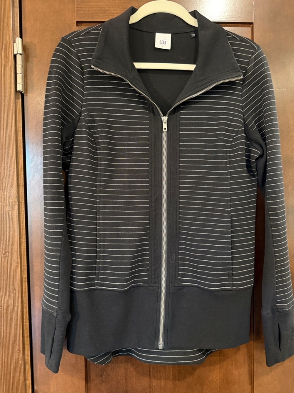 CAbi Black Striped Sprint Zip Up Jacker Style 3378 - Picture 3 of 4